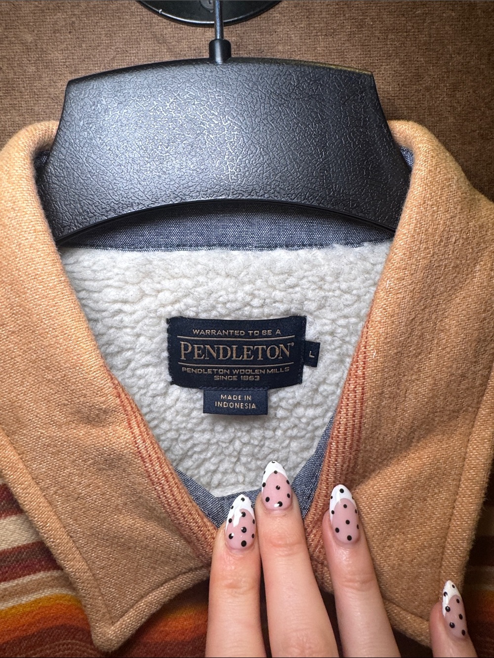 Pendleton Striped Wool Shirt Jacket in Tan, Rust & Orange - Picture 2 of 6